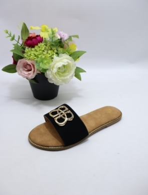 Klapki damskie na płaskim (36-41) W-6 BLACK