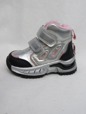Botki dziewczęce ocieplane (21-26) H316 SILVER/PINK