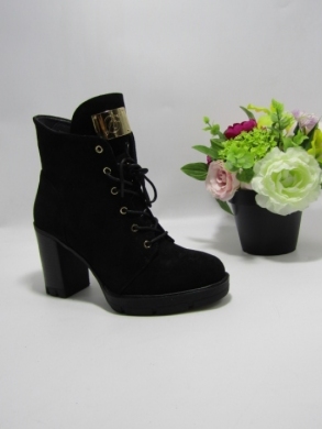 Botki damskie na obcasie (36-41) HBL-102 BLACK/SUDE