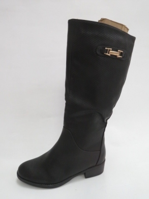 Kozaki damskie ocieplane na płaskim (36-41) X9827 BLACK