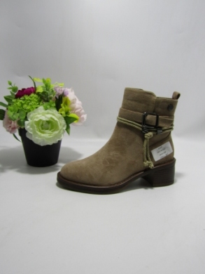 Botki damskie ocieplane na obcasie (36-41) 2612 KHAKI
