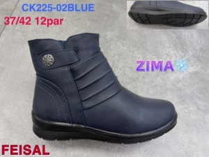 Botki damskie ocieplane na płaskim (37-42) CK225-02BLUE
