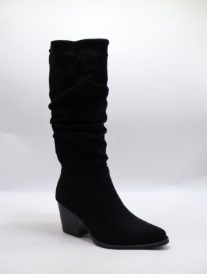 Kozaki damskie ocieplane na obcasie (36-41) WZ-111 BLACK