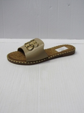Klapki damskie na płaskim (36-41) DM100 KHAKI