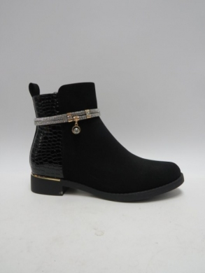 Botki damskie ocieplane na płaskim (36-41) AM7511 BLACK