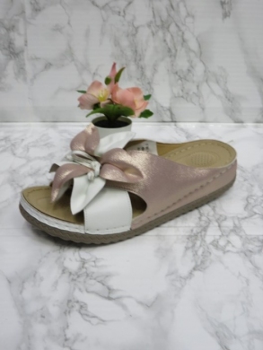 Klapki damskie na koturnie (39-43) 3817-5 WHITE/PINK