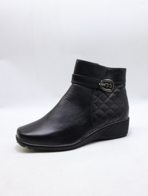 Botki damskie ocieplane na koturnie (39-43) B07T BLACK