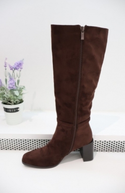 Kozaki damskie ocieplane na obcasie (36-41) 5330-1 BROWN