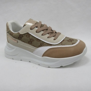 Buty sportowe damskie na płaskim (36-41) QS-45 KHAKI