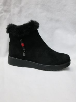 Botki damskie ocieplane na płaskim (37-42) W2219-1 BLACK