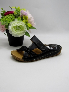 Klapki damskie na płaskim (36-41) 12699-1 BLACK