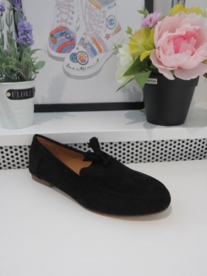 Mokasyny damskie na płaskim (36-41) B835 BLACK