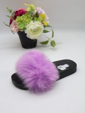 Klapki damskie z futerkiem (36-41) M-05 PURPLE