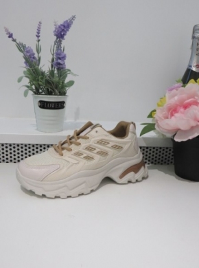 Buty sportowe damskie na płaskim (36-41) 9265 BEIGE