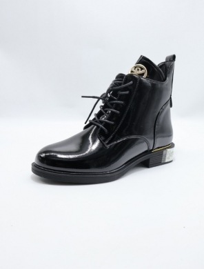 Botki damskie ocieplane na płaskim (37-42) 2874-2 BLACK