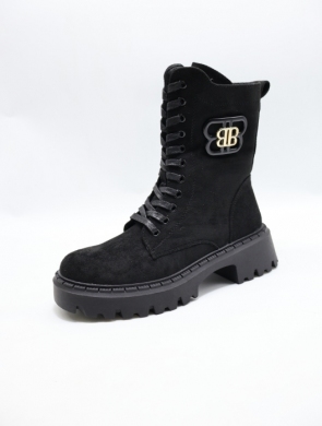 Botki damskie ocieplane na płaskim (36-41) QH7831 BLACK