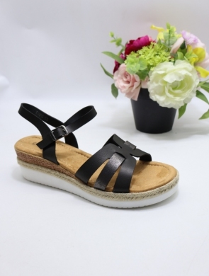 Sandały damskie na koturnie (36-41) F6895 BLACK
