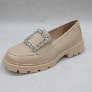 Mokasyny damskie na płaskim (36-41) 77-379 BEIGE
