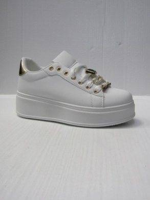 Buty sportowe damskie na koturnie (36-41) 1711 WHITE/GOLD