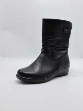 Kozaki damskie ocieplane na płaskim (37-42) 7167 BLACK