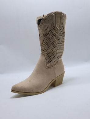 Kozaki damskie na obcasie (36-41) 7626a BEIGE