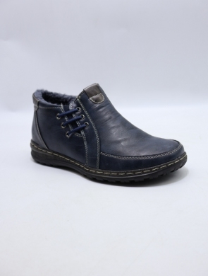 Botki damskie ocieplane na płaskim (37-42) 9667-11 BLUE/GREY