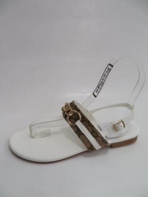 Sandały damskie na płaskim (36-41) 0-89 WHITE