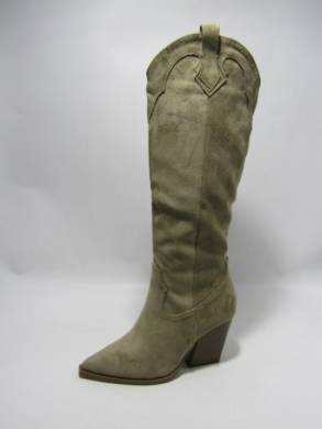 Kozaki damskie ocieplane na obcasie (36-41) 7600-1 KHAKI
