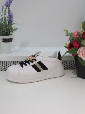 Buty sportowe damskie na płaskim (36-41) 88-88 WHITE/BLACK