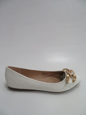 Baleriny Damskie na płaskim (36-41) CD82 WHITE