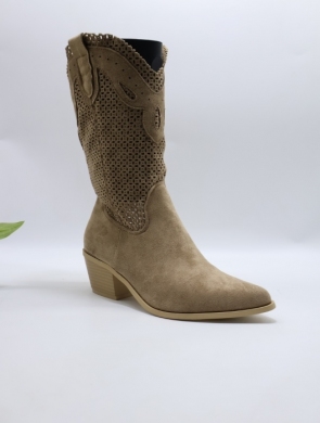 Kozaki damskie na obcasie (36-41) 7626A KHAKI
