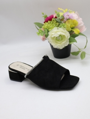 Klapki damskie na obcasie (36-41) 0680 BLACK