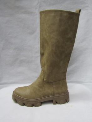 Kozaki damskie na płaskim (36-41) DE1052P KHAKI