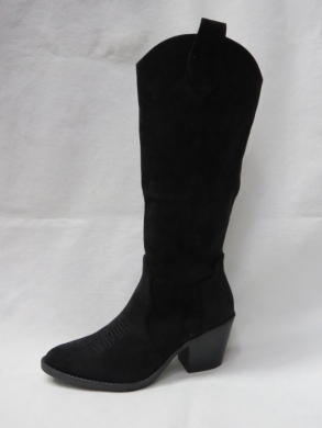 Kozaki damskie ocieplane na obcasie (36-41) 16807 BLACK
