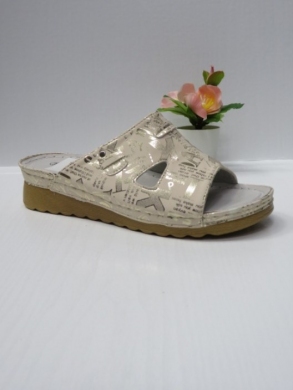 Klapki damskie na koturnie (36-41) 7AA2304 GOLD