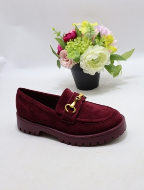 Mokasyny damskie na płaskim (36-41) JN-136 BORDO