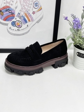 Mokasyny damskie na płaskim (36-41) 77-368 BLACK