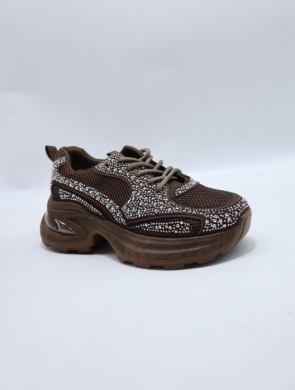Buty sportowe damskie na płaskim (36-41) 8973 BROWN