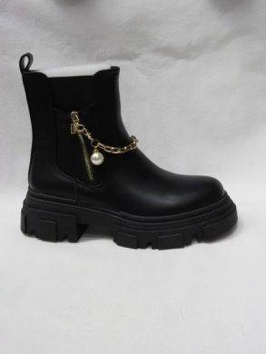 Botki damskie ocieplane na płaskim (36-41) JJ31 BLACK