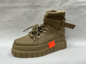 Botki damskie na płaskim (36-41) B026-18 KHAKI