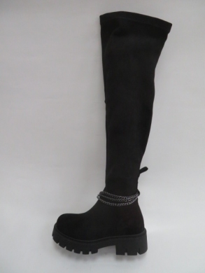 Kozaki damskie ocieplane na płaskim (36-41) 8772-GG BLACK
