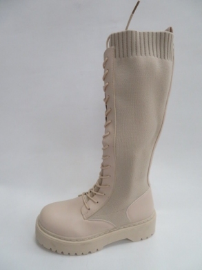 Kozaki damskie jesienne na płaskim (36-41) JW99 BEIGE