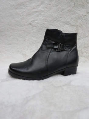 Botki damskie ocieplane na płaskim (37-42) 30111 BLACK