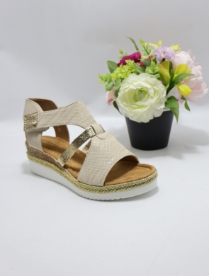 Sandały damskie na koturnie (36-41) F6708 BEIGE