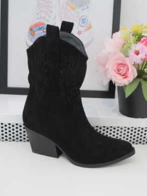 Kozaki damskie na obcasie (36-41) 8559A BLACK