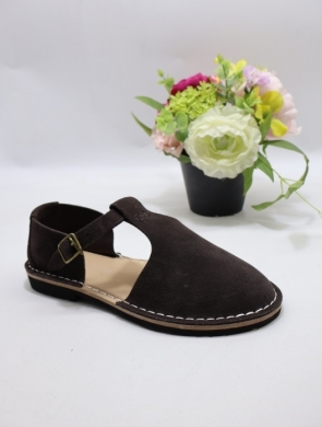 Sandały damskie na płaskim (36-41) S-326 BROWN-SKÓRA