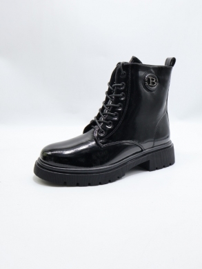 Botki damskie ocieplane na płaskim (36-41) 9302 BLACK