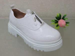 Półbuty damskie na płaskim (36-41) C21-8682 WHITE