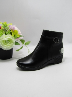 Botki damskie ocieplane na płaskim (37-42) 430-10 BLACK