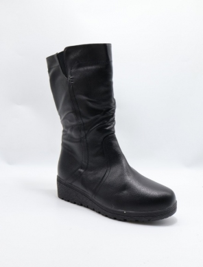 Kozaki damskie ocieplane na płaskim (39-43) D885-13 BLACK